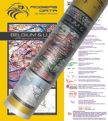 Belgien und Luxemburg VFR Luftfahrtkarte Wandkarte 500k 2020
