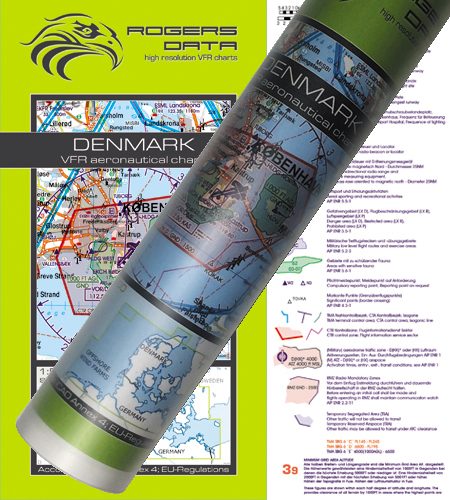 Dänemark VFR Luftfahrtkarte Wandkarte 500k 2020