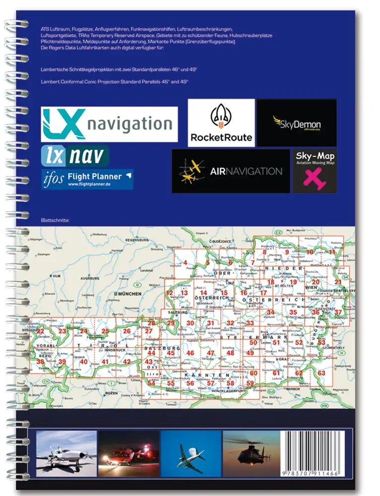 Cover Rückseite des Luftfahrtatlas von Österreich in 200k