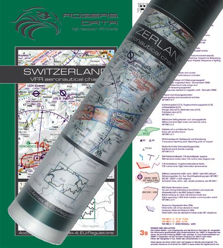 Schweiz VFR Luftfahrtkarte Wandkarte 500k 2020