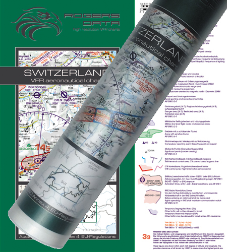 Schweiz VFR Luftfahrtkarte Wandkarte 500k 2020