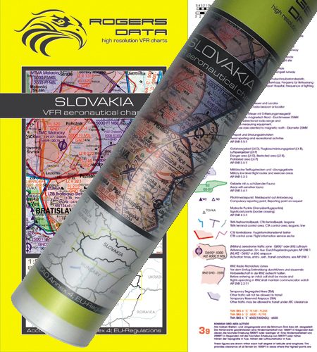 Slowakei VFR Luftfahrtkarte Wandkarte 500k 2020