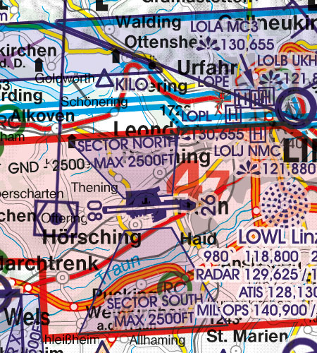 Austria VFR Aeronautical Chart Visual Flight Sector VFR Sector