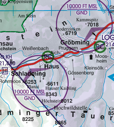 ICAO Flugkarte 500.000 Luftsportgebiet Erholungsaktivitäten