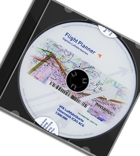 Digitale Karte Österreich ICAO ACG VFR 500k