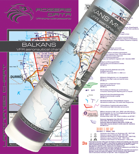 Balkans VFR Karte Wandkarte