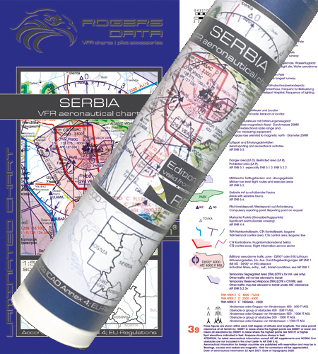 Serbien VFR Karte Wandkarte