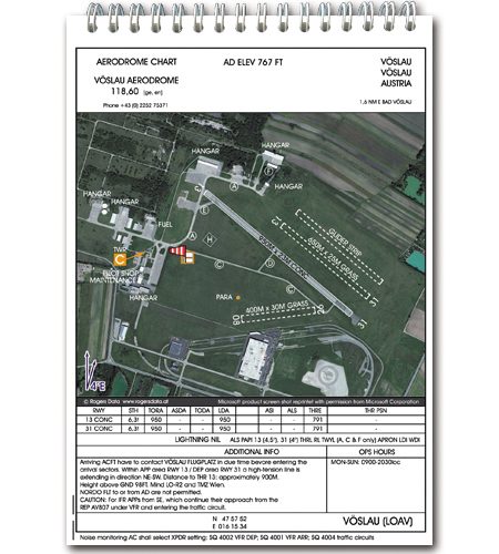 Österreich VFR Trip Kit 200k Flugplatzkarten Anflugblätter