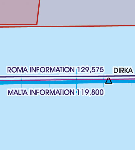 Malta Sizilien VFR Luftfahrtkarte Grenzüberflugspunkte