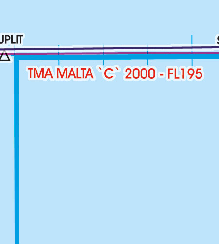 Malta Sizilien VFR Luftfahrtkarte TMA Nahkontrollbezirk
