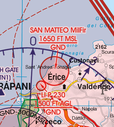 Malta Sizilien VFR Luftfahrtkarte Übungsbgebiet