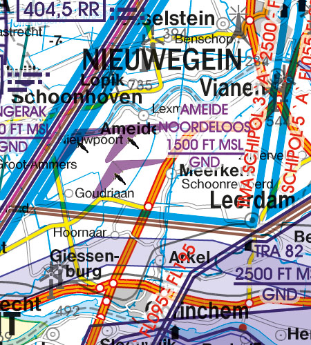 Niederlande VFR Luftfahrtkarte Luftsportgebiet Erholungsaktivität