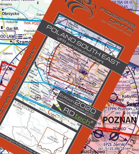 Polen Süd Ost VFR Luftfahrtkarte - ICAO Karte 500k 2020