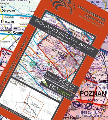 Polen Süd West VFR Luftfahrtkarte - ICAO Karte 500k 2020