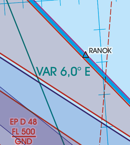 Polen VFR Luftfahrtkarte VAR Variation