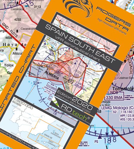 icao karte spanien Spanien Süd Ost VFR Luftfahrtkarte   ICAO Karte   Sichtflugkarte 500k