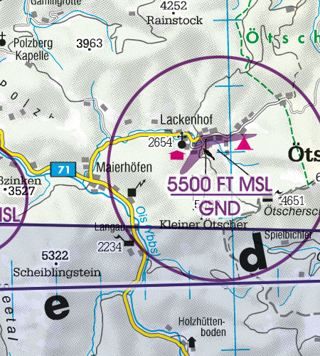 Wien Noe VFR Luftfahrtkarte Luftsportgebiet