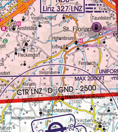Österreich Sichtflugkarte CTR Kontrollzone