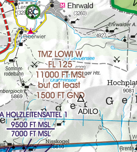 Österreich Sichtflugkarte 500k TMZ Zone