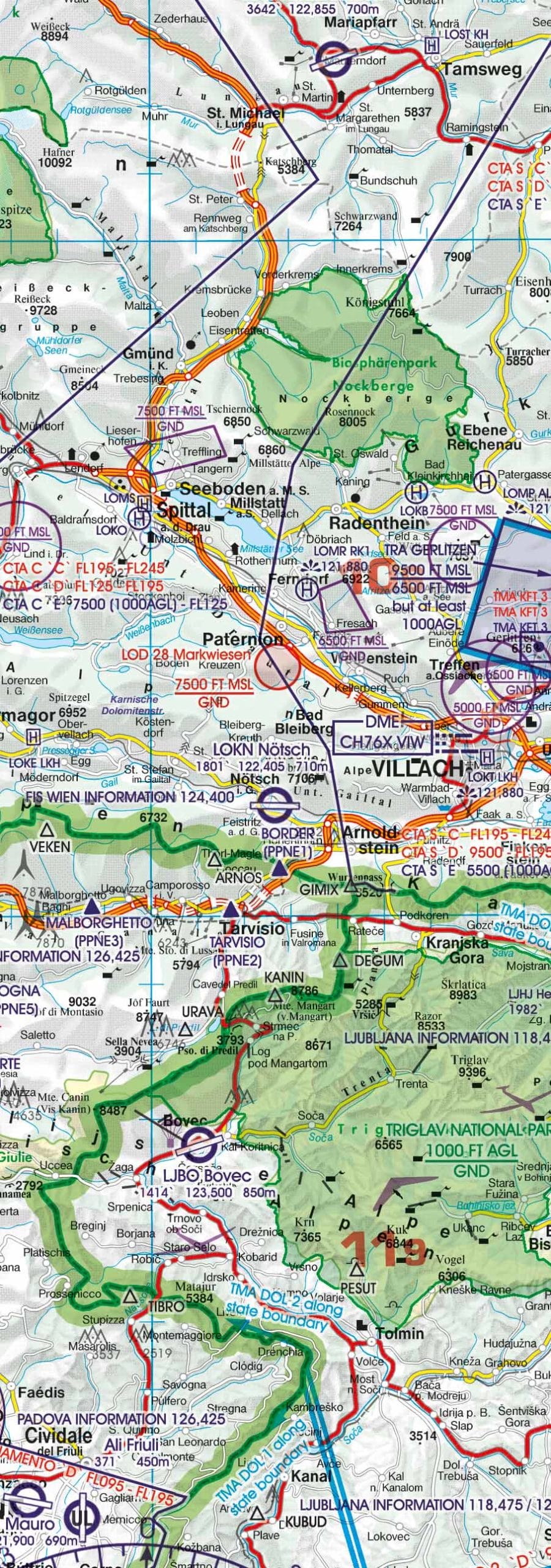 Nationalparks & Naturschutzgebiete - VFR Luftfahrtkarte - ICAO Karte