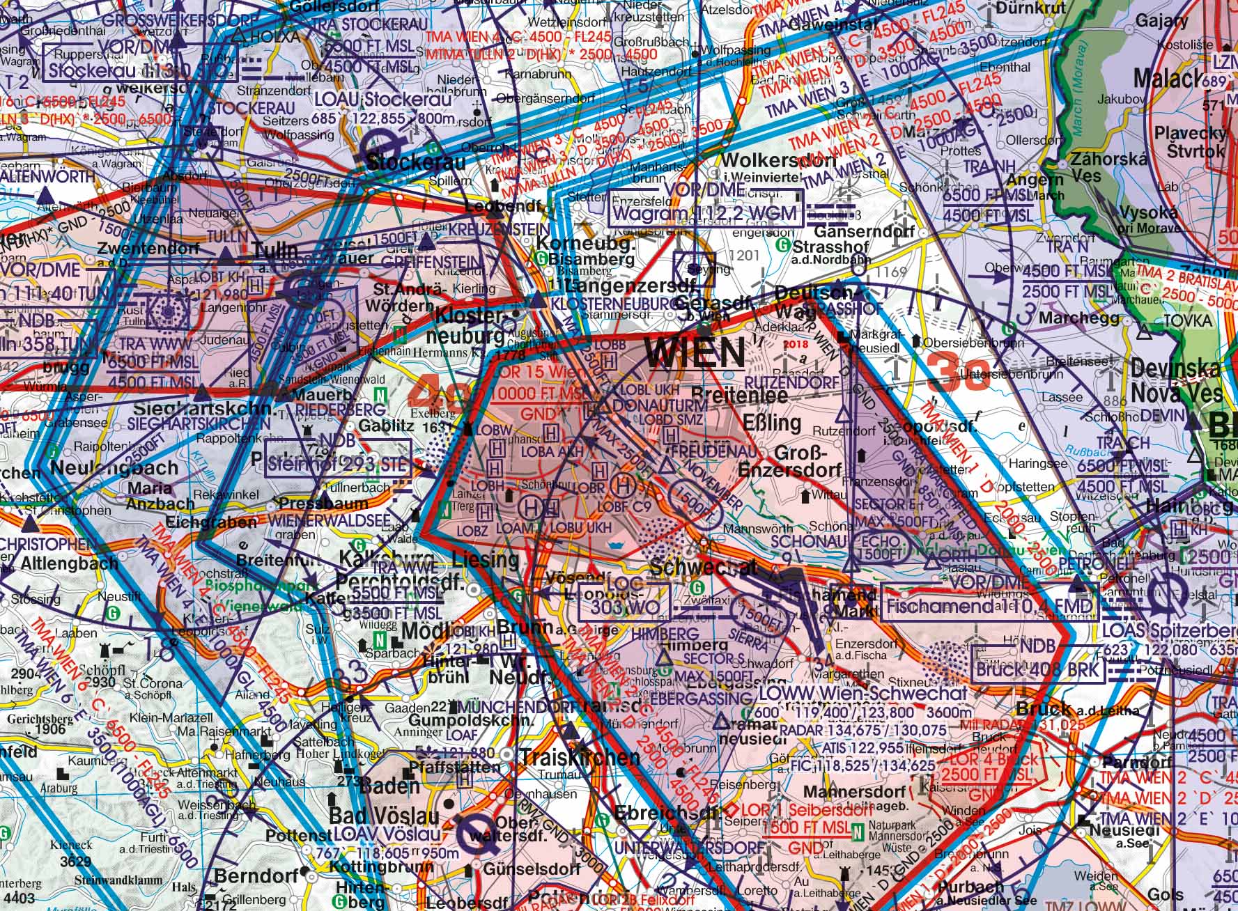 icao karte österreich VFR Luftfahrtkarte   ICAO Karte   Sichtflugkarte für Österreich 