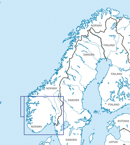 Norwegen Süd VFR Luftfahrtkarte Blattschnitt
