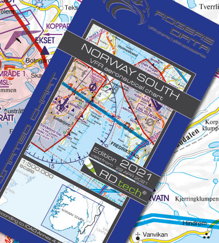 Norwegen Süd VFR Luftfahrtkarte ICAO Karte
