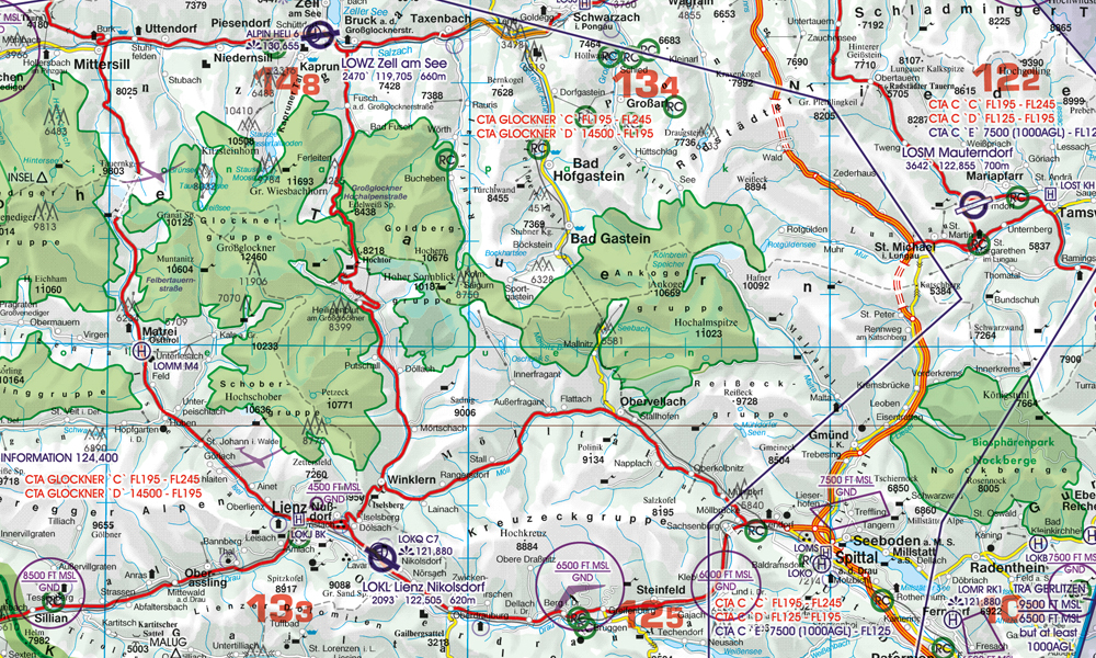 Nationalparks Naturschutzgebiete VFR Karten
