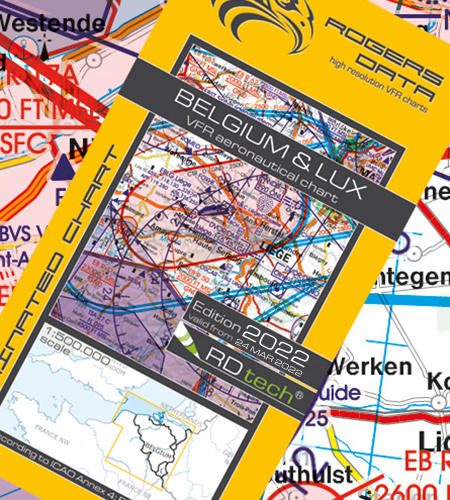 Belgien LUX VFR ICAO Karte