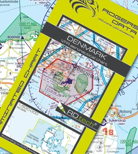VFR ICAO Sichtflugkarte von Dänemark in 500k