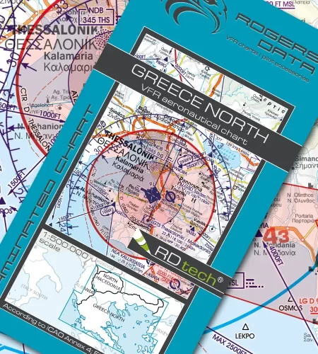 VFR ICAO Sichtflugkarte von Griechenland Nord in 500k