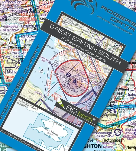 VFR ICAO Sichtflugkarte von Großbritannien Süd in 500k