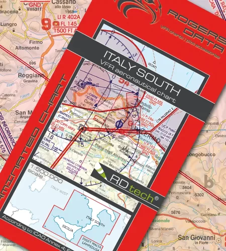 VFR ICAO Sichtflugkarte für Italien Süd in 500k
