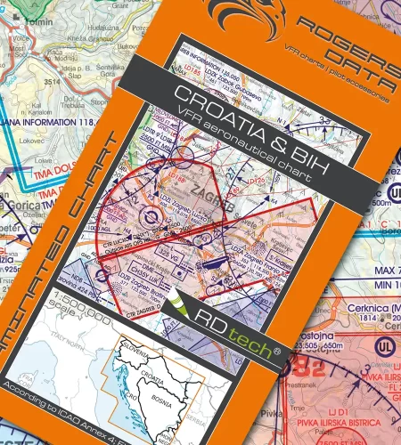 VFR ICAO Sichtflugkarte von Kroatien und Bosnien Herzegowina in 500k