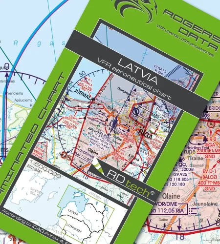 VFR ICAO Sichtflugkarte von Lettland in 500k