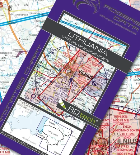VFR ICAO Sichtflugkarte von Litauen in 500k