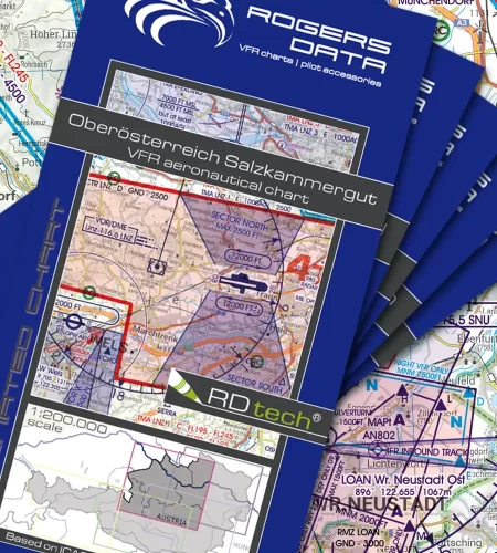 VFR ICAO Sichtflugkarte von Österreich in 200k