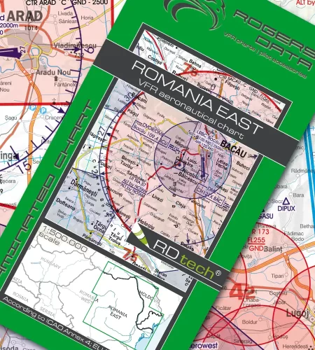 VFR ICAO Sichtflugkarte von Rumänien Ost in 500k