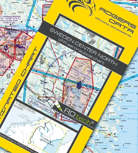 VFR ICAO Sichtflugkarte von Schweden Zentrum Nord in 500k