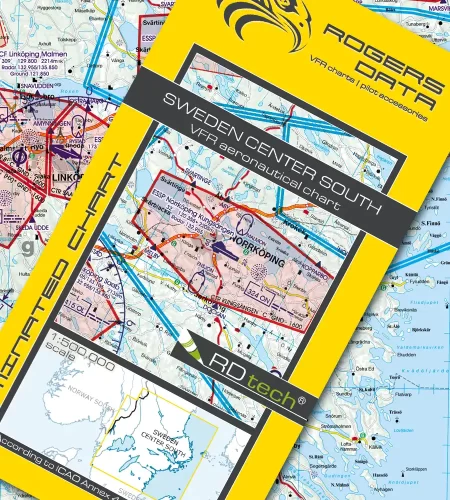 VFR ICAO Sichtflugkarte von Schweden Zentrum Süd in 500k