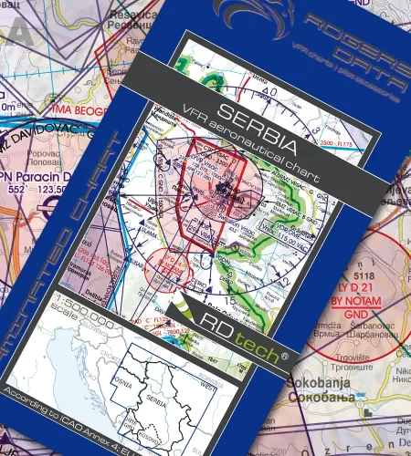 VFR ICAO Sichtflugkarte von Serbien in 500k