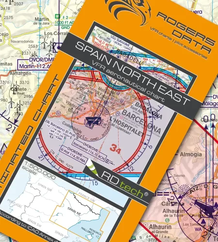 VFR ICAO Sichtflugkarte von Spanien Nord Ost in 500k