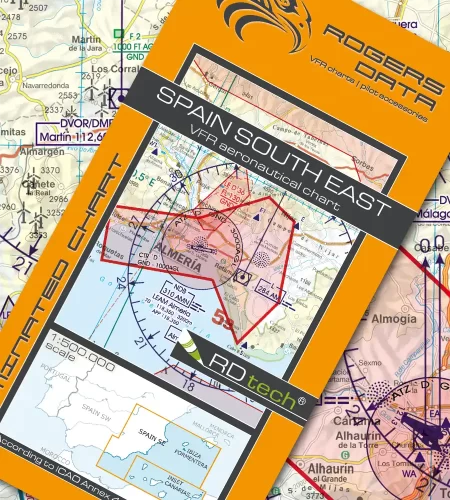 VFR ICAO Sichtflugkarte von Spanien Süd Ost in 500k