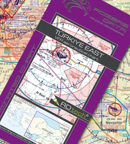 VFR ICAO Sichtflugkarte von der Türkei Ost in 1000k