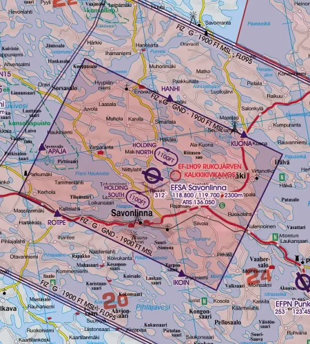 VAP FIZ in 500k auf der VFR ICAO Karte von Finnland
