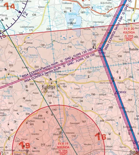 TSA auf der ICAO Karte von Lettland in 500k