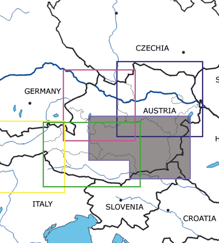 Blattschnitt von Österreich/Steiermark auf der ICAO Karte in 200k