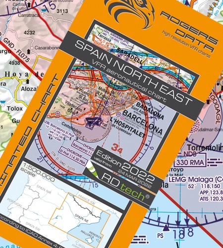 Spanien Nord Ost VFR ICAO Karte