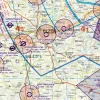ATZ Flugverkehrszone auf der ICAO Karte von Tschechien in 500k