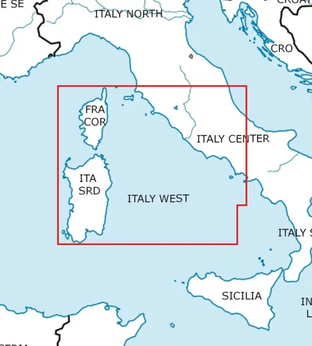 Blattschnitt von Italien West auf der ICAO Karte in 500k